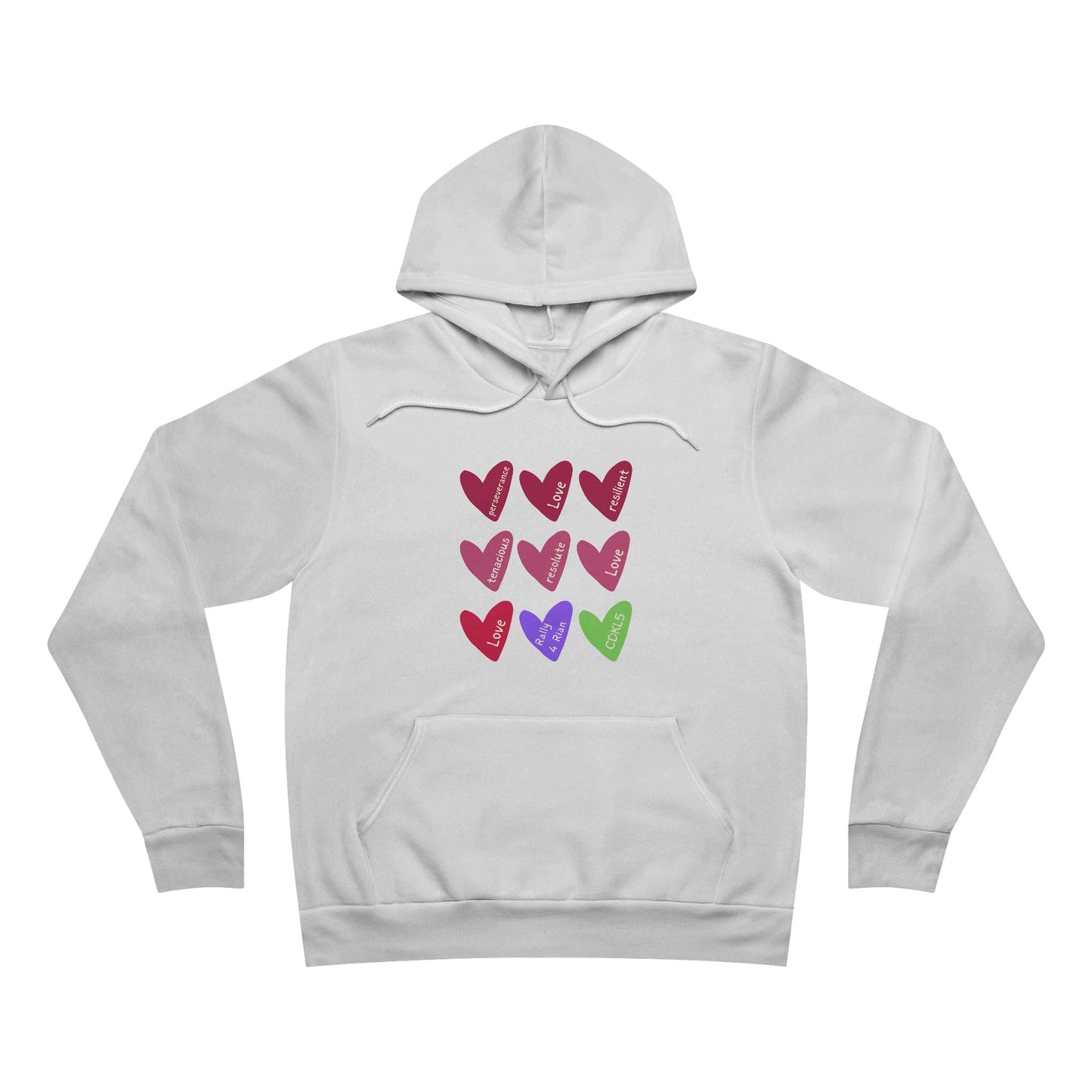 Colorful Heart Print Unisex Hoodie - Cozy Pullover super soft sweatshirt for RALLY 4 RIAN!