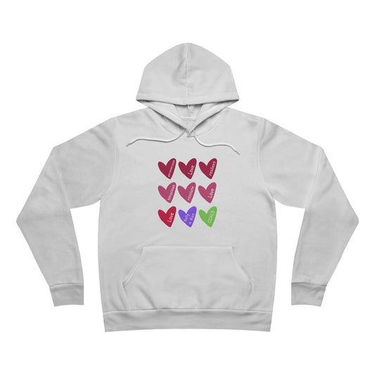 Colorful Heart Print Unisex Hoodie - Cozy Pullover super soft sweatshirt for RALLY 4 RIAN!