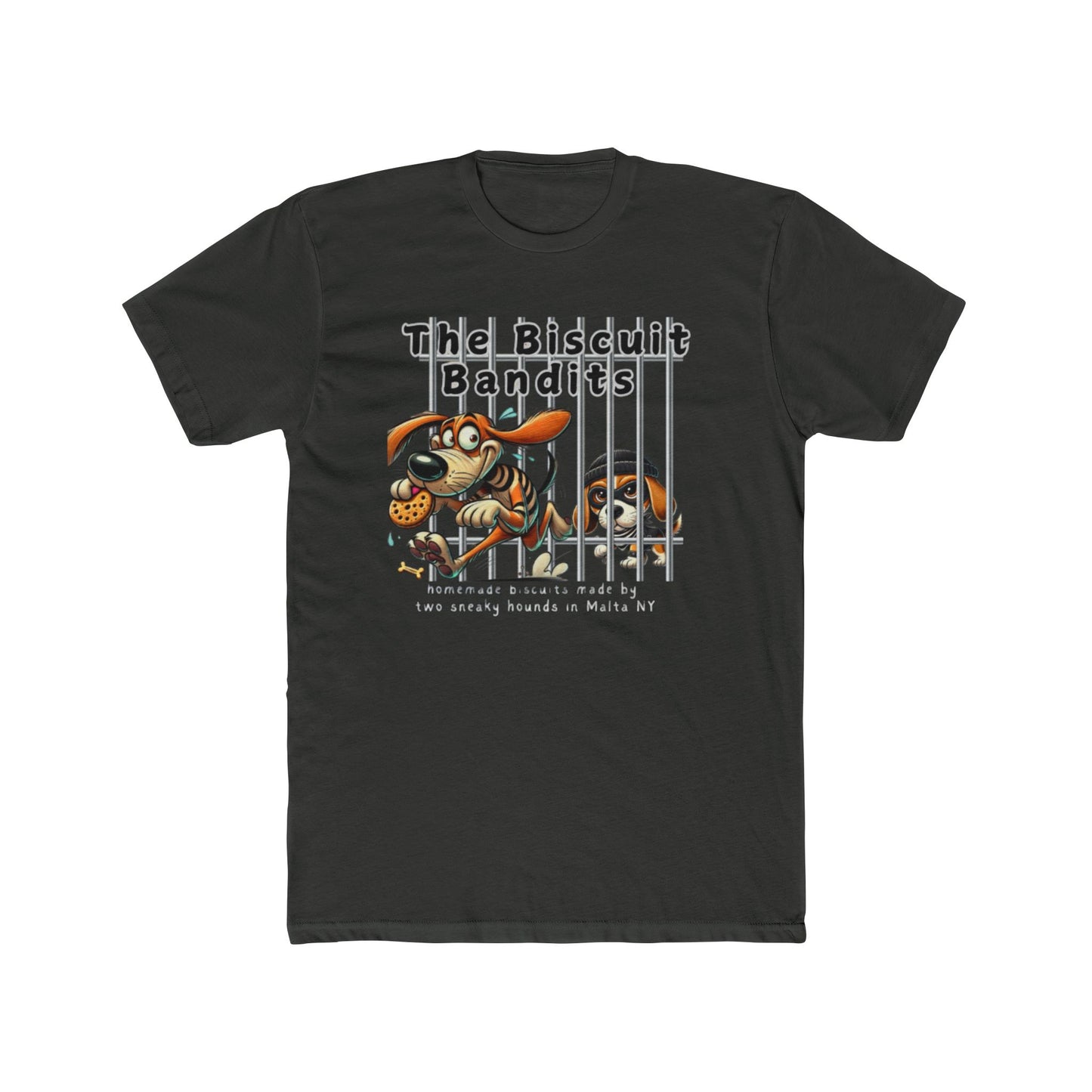 The Biscuit Bandits Unisex Cotton Crew Tee | Fun Graphic Tee, Dog Lover Shirt, Casual Wear, Gift for Pet Owners, Quirky T-Shirt