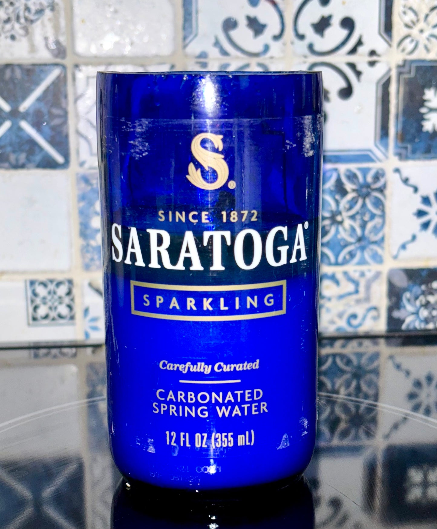 Saratoga recycled glass bottle soy candle