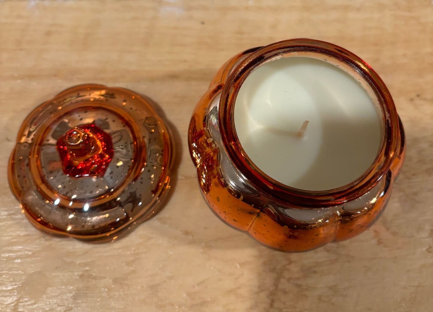Mercury glass pumpkin jar
