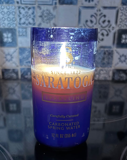 Saratoga recycled glass bottle soy candle