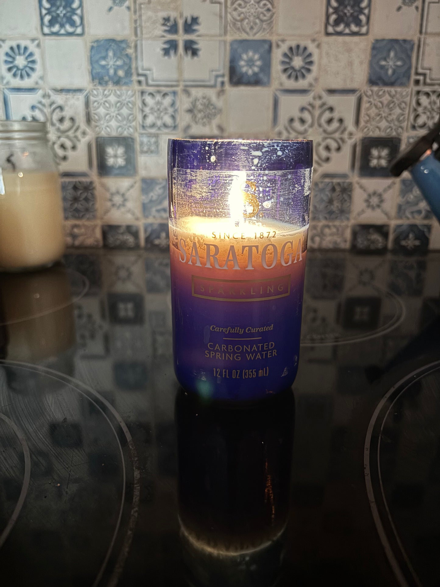Saratoga recycled glass bottle soy candle