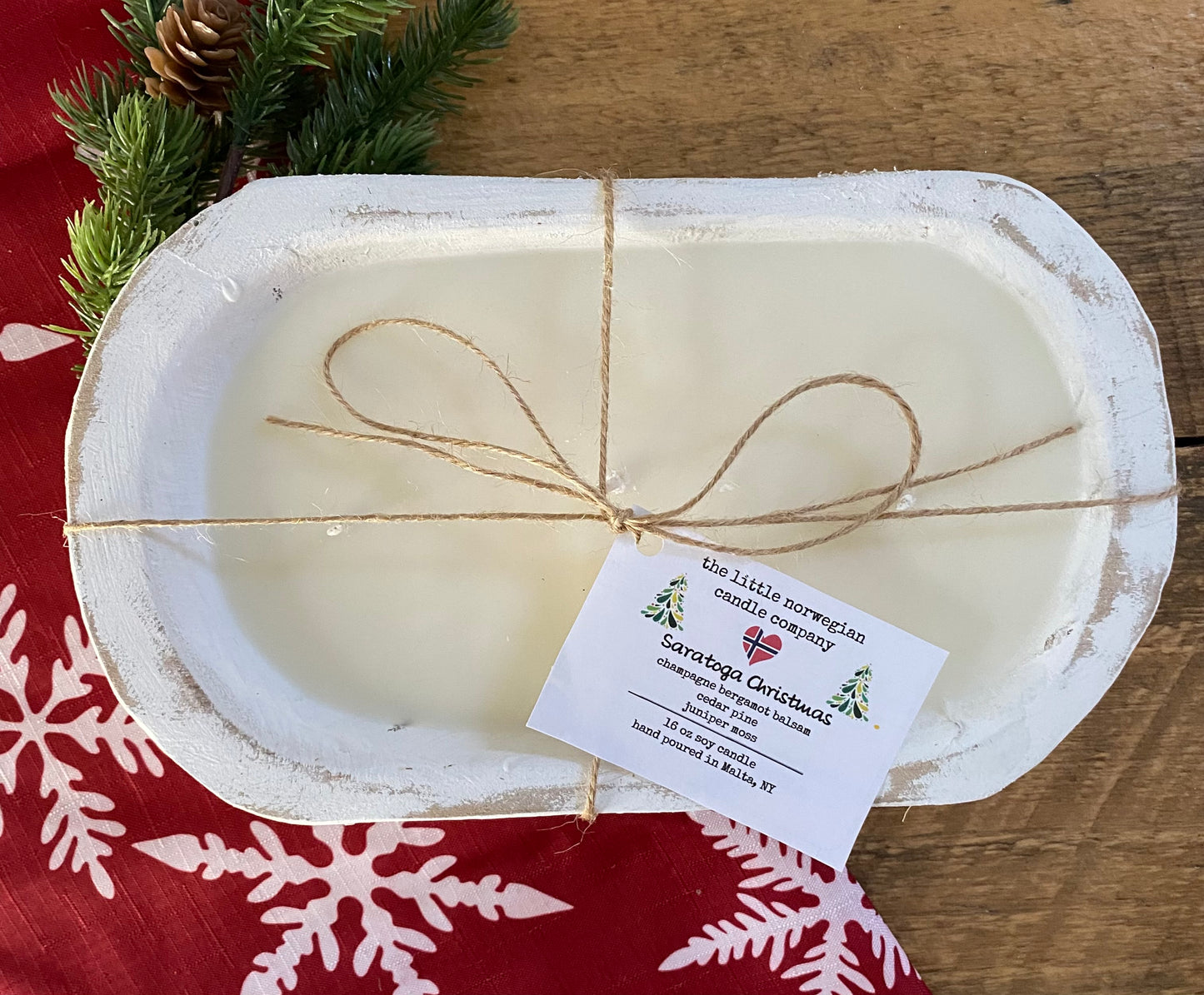 Holiday dough bowl candle