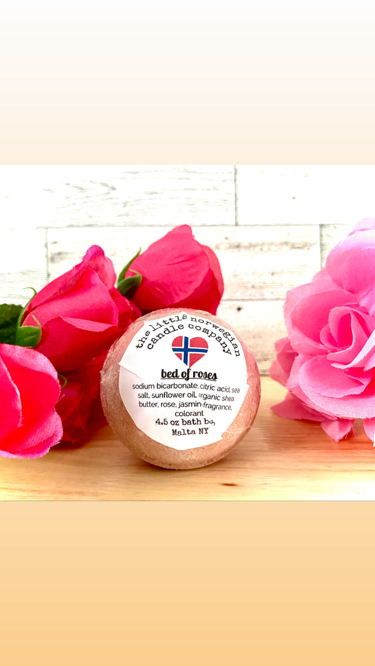 Rose scented bath bomb