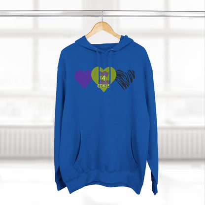 CDKL5 Awareness Hoodie — Hope Love Cure Three-Heart Design