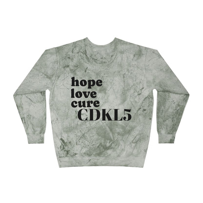 CDKL5 Awareness Tie-Dye Crewneck Sweatshirt — Hope Love Cure Design