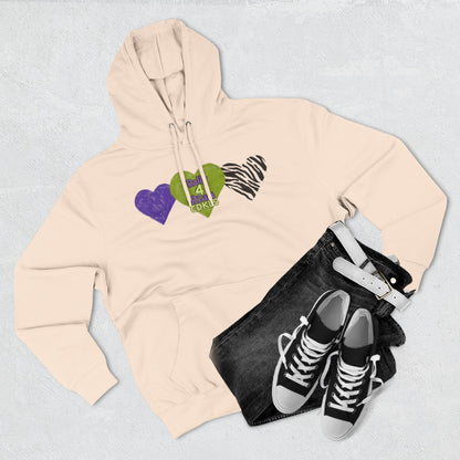 CDKL5 Awareness Hoodie — Hope Love Cure Three-Heart Design