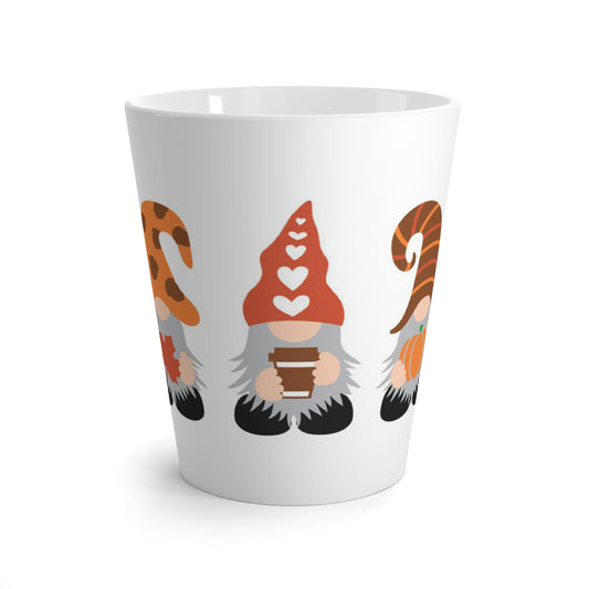 Autumn Gnome Latte Mug – Cute Fall Gnome Coffee Cup with Pumpkin, Leaf & Cozy Coffee Design