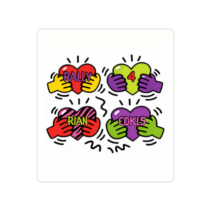 Colorful Heart Hands Die-Cut Sticker — Outdoor Transparent Vinyl