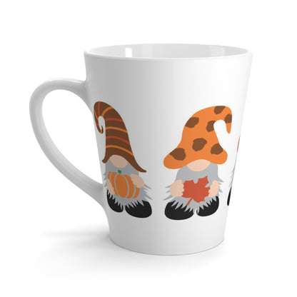 Autumn Gnome Latte Mug – Cute Fall Gnome Coffee Cup with Pumpkin, Leaf & Cozy Coffee Design
