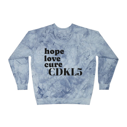 CDKL5 Awareness Tie-Dye Crewneck Sweatshirt — Hope Love Cure Design