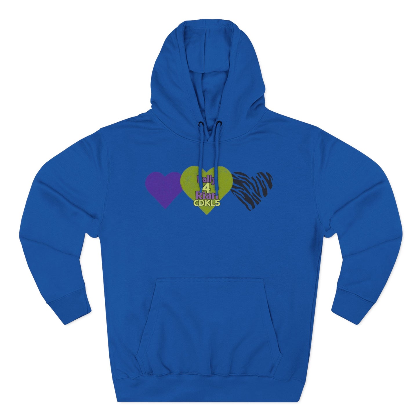 CDKL5 Awareness Hoodie — Hope Love Cure Three-Heart Design