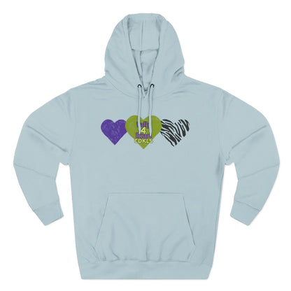 CDKL5 Awareness Hoodie — Hope Love Cure Three-Heart Design