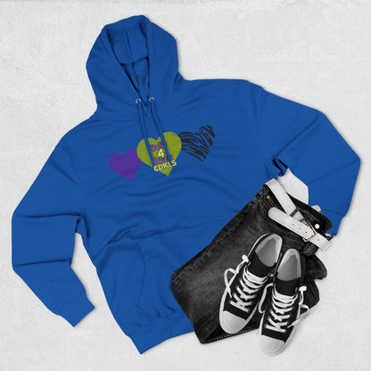 CDKL5 Awareness Hoodie — Hope Love Cure Three-Heart Design