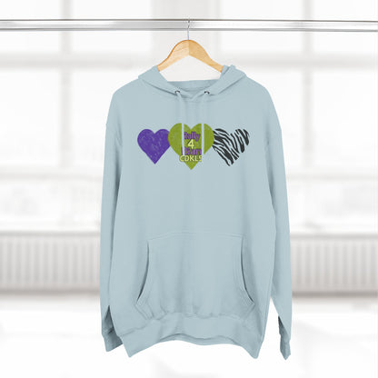 CDKL5 Awareness Hoodie — Hope Love Cure Three-Heart Design