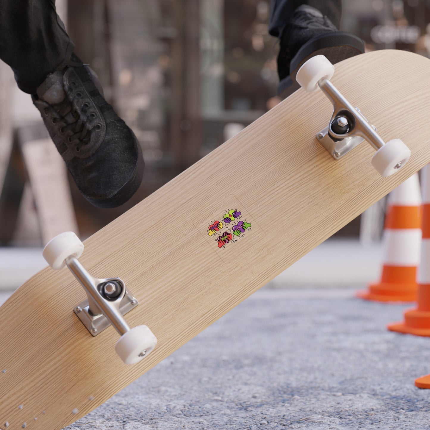 Colorful Heart Hands Die-Cut Sticker — Outdoor Transparent Vinyl