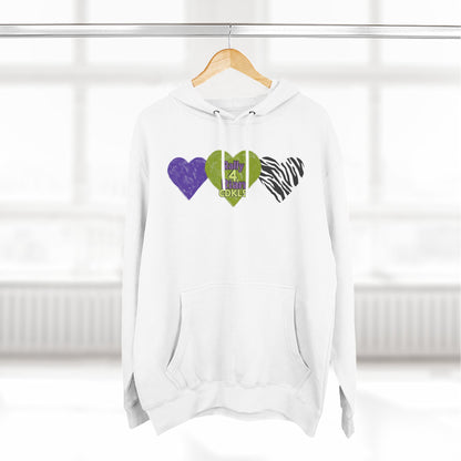 CDKL5 Awareness Hoodie — Hope Love Cure Three-Heart Design