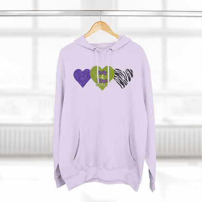 CDKL5 Awareness Hoodie — Hope Love Cure Three-Heart Design