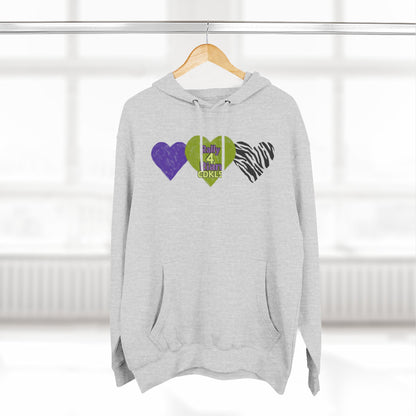 CDKL5 Awareness Hoodie — Hope Love Cure Three-Heart Design