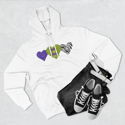 CDKL5 Awareness Hoodie — Hope Love Cure Three-Heart Design