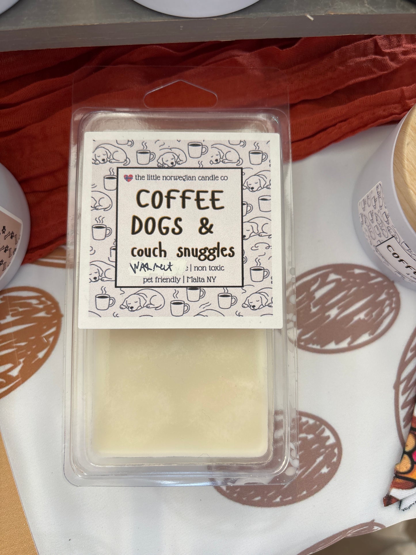 Coffee dogs & couch snuggles scented soy candle