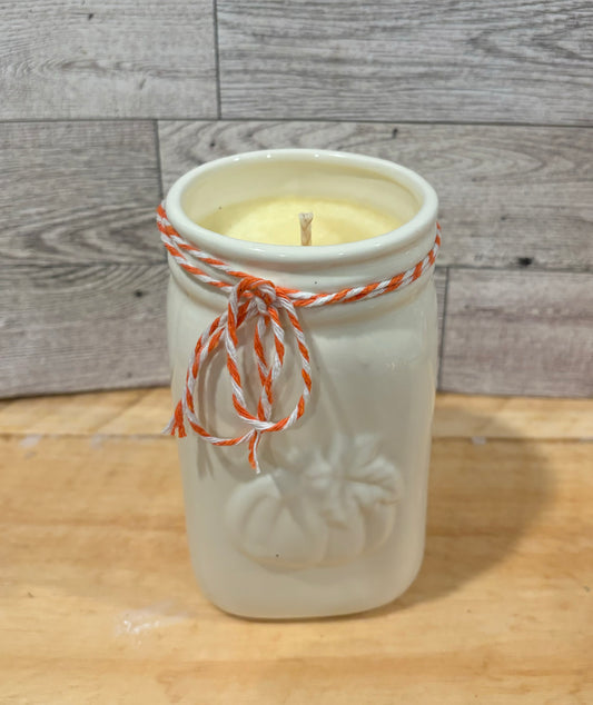 Ceramic decorative 16 oz white mason jar