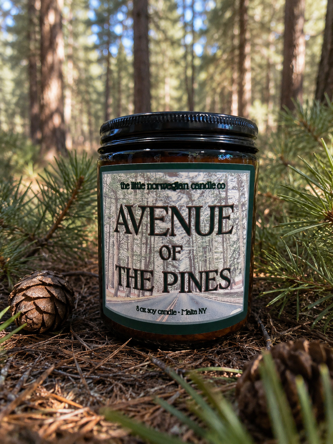 Avenue of The Pines scented soy candle
