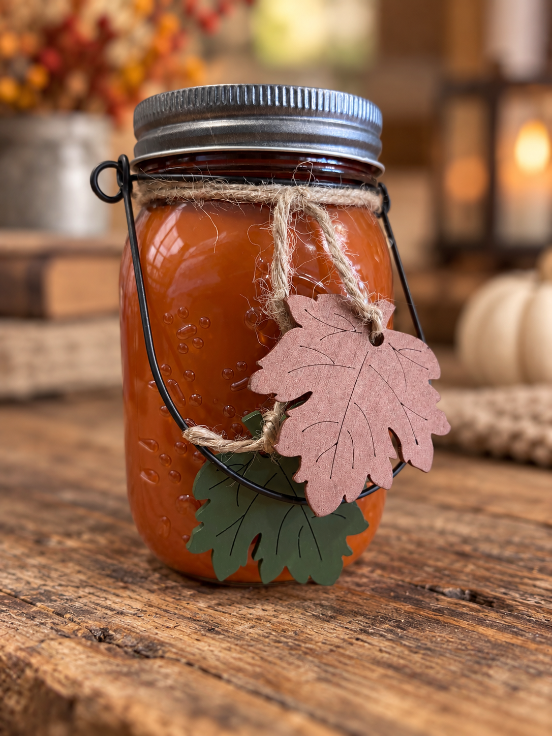 Fall themed mason jar