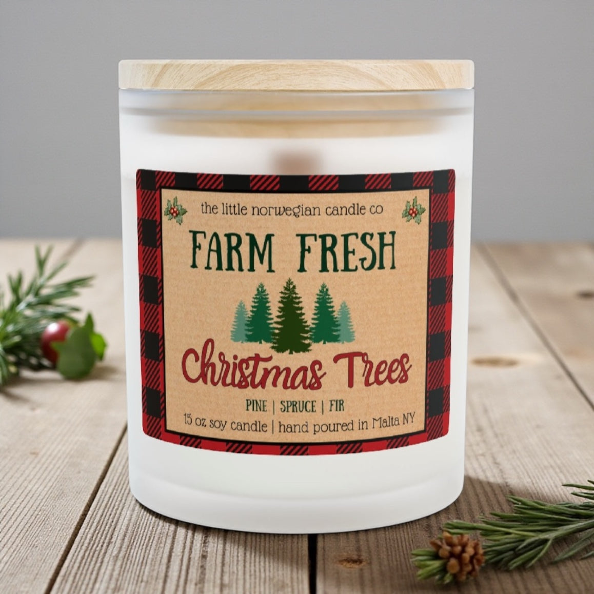 Farm fresh Christmas Trees scented soy candle